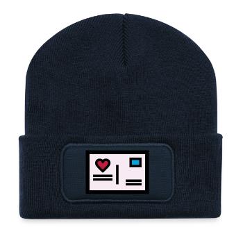 Love letter Postcard for Valentine's Day - Recycled Patch Beanie - french navy - Front