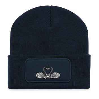 Verliebte Schwäne - Die Hüter von Orbis - Recycelte Patch Beanie - French Navy - Vorne