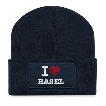 i_love_basel_vintage_hell - Recycled Patch Beanie - french navy - Front