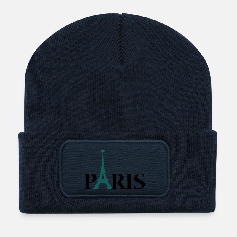 Paris Eiffeltoren / Eiffeltower / Tour Eiffel - Recycled Patch Beanie - french navy