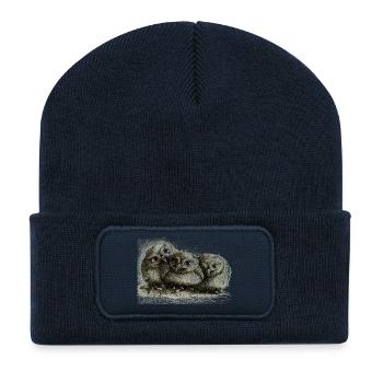 drei junge eulen - Recycelte Patch Beanie - French Navy - Vorne