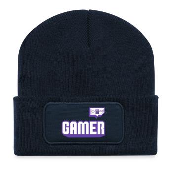 Gamer - Beanie recyclé à patch - bleu marine - Devant
