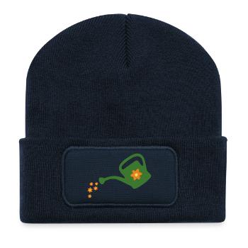 Blumen gießen Gießkanne (dunkel) - Recycelte Patch Beanie - French Navy - Vorne