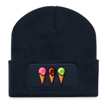 Ice Cream, Icecream, Holidays, Vacation, Summer - Recycled Patch Beanie - french navy - Front