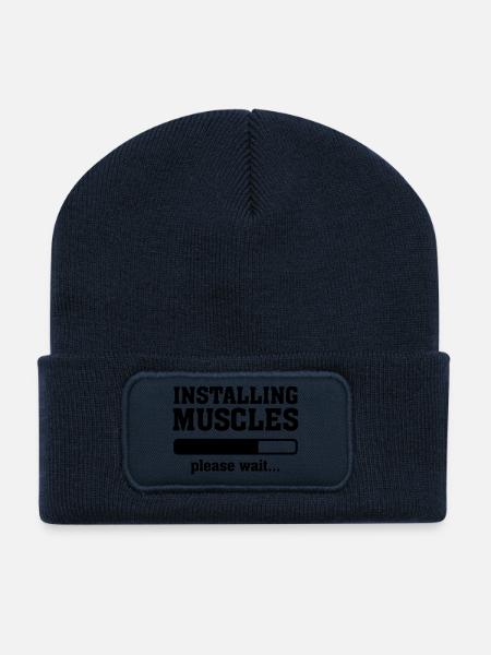 Installing Muscles - Recycled Patch Beanie - french navy