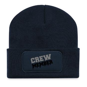 crew_member02 - Beanie recyclé à patch - bleu marine - Devant