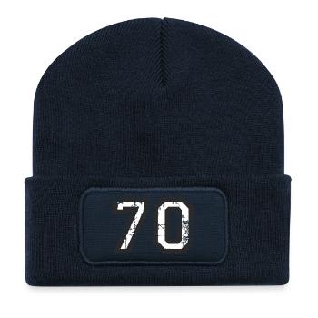 Number 70 Seventy 70th Birthday Design (EU) - Recycled Patch Beanie - french navy - Front