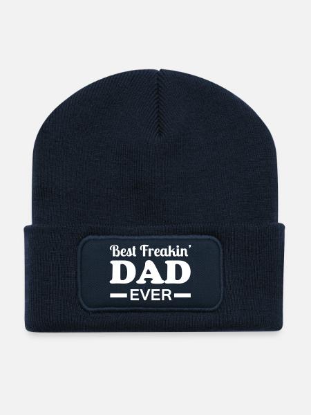 Dad - Recycelte Patch Beanie - French Navy