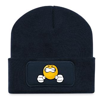 Smiley Anger Incensed - Recycled Patch Beanie - french navy - Front