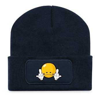 Smiley Anger Obnoxious - Recycled Patch Beanie - french navy - Front