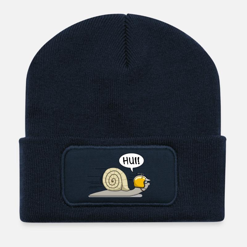 Racing snail - the original - Recycled Patch Beanie - french navy