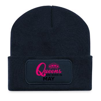 queens are born in may - Beanie recyclé à patch - bleu marine - Devant