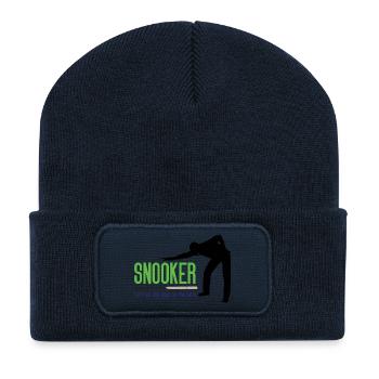 Snooker - Mettons les garçons sur la toile - Beanie recyclé à patch - bleu marine - Devant