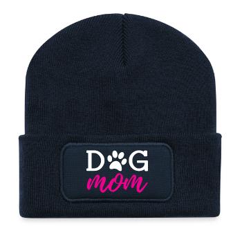 Maman de chien - Beanie recyclé à patch - bleu marine - Devant