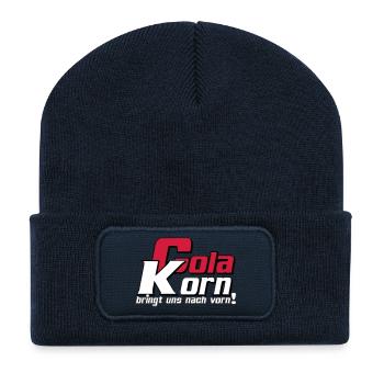 Korn , Party , Cola Korn bringt uns nach vorn(25) - Recycelte Patch Beanie - French Navy - Vorne