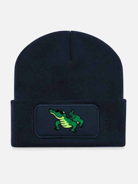 Cool Croc - Beanie recyclé à patch - bleu marine