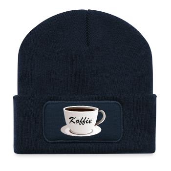 Delicious cup of coffee with imprint Coffee - Recycled Patch Beanie - french navy - Front