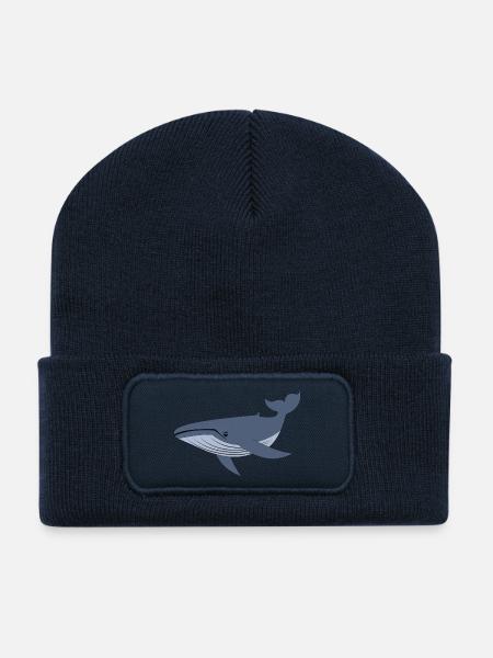 Blauwal, Wal - Recycelte Patch Beanie - French Navy