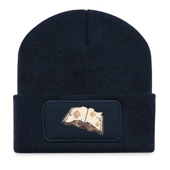 Open an old book, read - Recycled Patch Beanie - french navy - Front