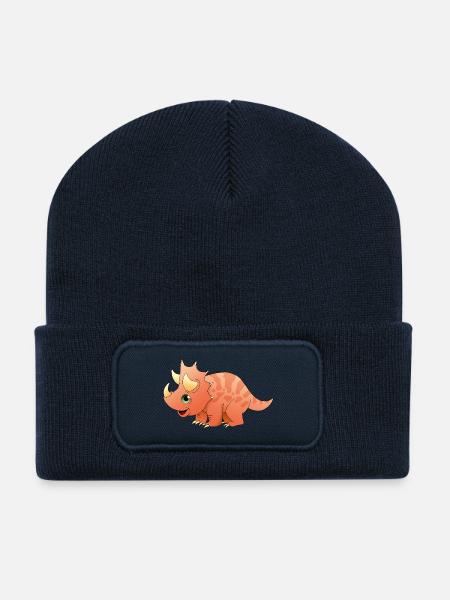 Triceratops - Beanie recyclé à patch - bleu marine
