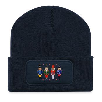 FOUR FUNNY NUTCRACKERS - Recycled Patch Beanie - french navy - Front