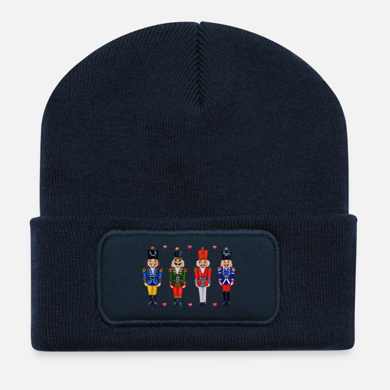FOUR FUNNY NUTCRACKERS - Recycled Patch Beanie - french navy