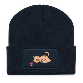 Chats Chats - Beanie recyclé à patch - bleu marine - Devant