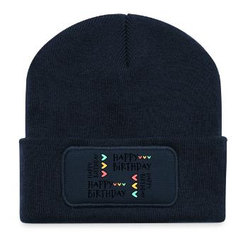 JAHRESTAG. ALLES GUTE ZUM GEBURTSTAG!. ALLES GUTE ZUM GEBURTSTAG!. - Recycelte Patch Beanie - French Navy - Vorne