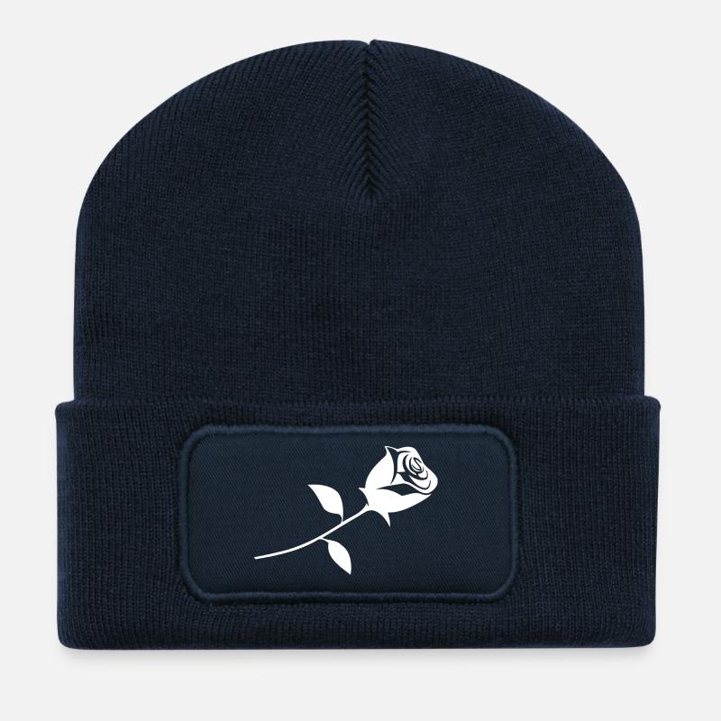 Eine Rose - Recycelte Patch Beanie - French Navy
