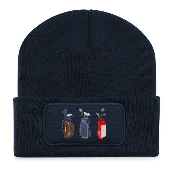 Tolle Golftaschen - Recycelte Patch Beanie - French Navy - Vorne