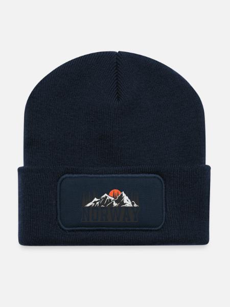 Norwegen - Recycelte Patch Beanie - French Navy