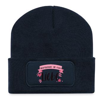 Klettern Alpinklettern Liebe Berge Alpin Geschenk - Recycelte Patch Beanie - French Navy - Vorne
