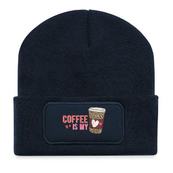 Coffee is My Valentine - Recycled Patch Beanie - french navy - Front