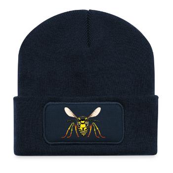 Guêpe de l’avant - Beanie recyclé à patch - bleu marine - Devant