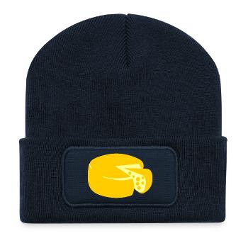golden yellow cheese - Recycled Patch Beanie - french navy - Front