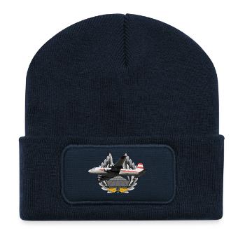 DC-4 - Beanie recyclé à patch - bleu marine - Devant