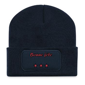 BONNE FÊTE MAMAN. MAMAN. FÊTE DES MÈRES. JE T'AIME - Beanie recyclé à patch - bleu marine - Devant