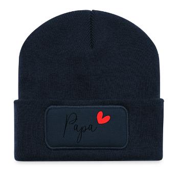 FATHER's DAY. HAPPY BIRTHDAY DAD. DAD. HAPPY BIRTHDAY - Recycled Patch Beanie - french navy - Front