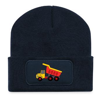 Keepauto sand, red yellow - Recycled Patch Beanie - french navy - Front
