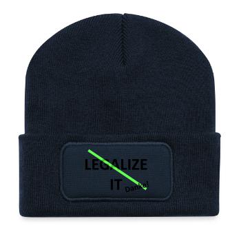 Legalize it weed Marihuana - Recycelte Patch Beanie - French Navy - Vorne