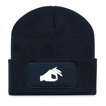 Reingeguckt - Recycelte Patch Beanie - French Navy - Vorne