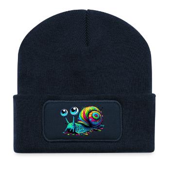 Schnecke - Recycelte Patch Beanie - French Navy - Vorne