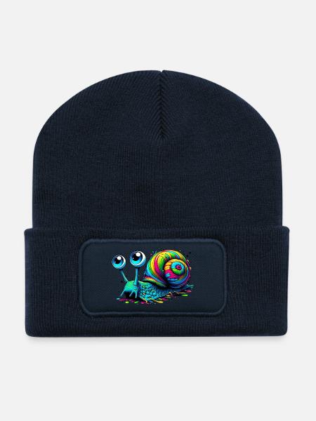 Escargot - Beanie recyclé à patch - bleu marine