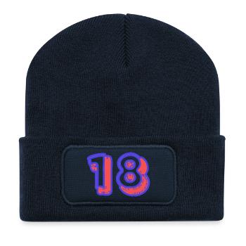 18. 18 YEARS OLD. 18th ANNIVERSARY. 18 BIRTHDAY. - Recycled Patch Beanie - french navy - Front