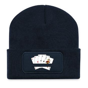 Bannière de texte cinq d’un genre - Beanie recyclé à patch - bleu marine - Devant