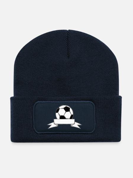 Fußball Name Bannerschleife - Recycelte Patch Beanie - French Navy