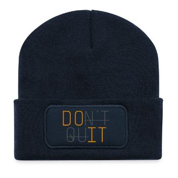 NICHT AUFHÖREN, MACH ES, GIB NIEMALS AUF - Recycelte Patch Beanie - French Navy - Vorne