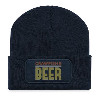 Crawfish & Beer – Maritimer Genussmoment - Recycelte Patch Beanie - French Navy - Vorne