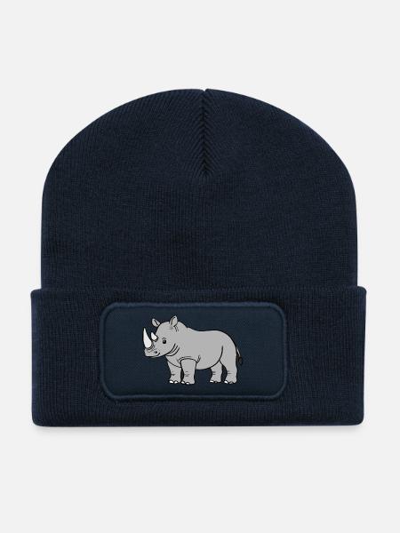 Rhinocéros, Rhinocéros - Beanie recyclé à patch - bleu marine