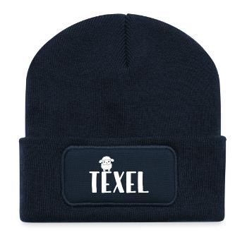 Süßes Schaf Texel - Recycelte Patch Beanie - French Navy - Vorne